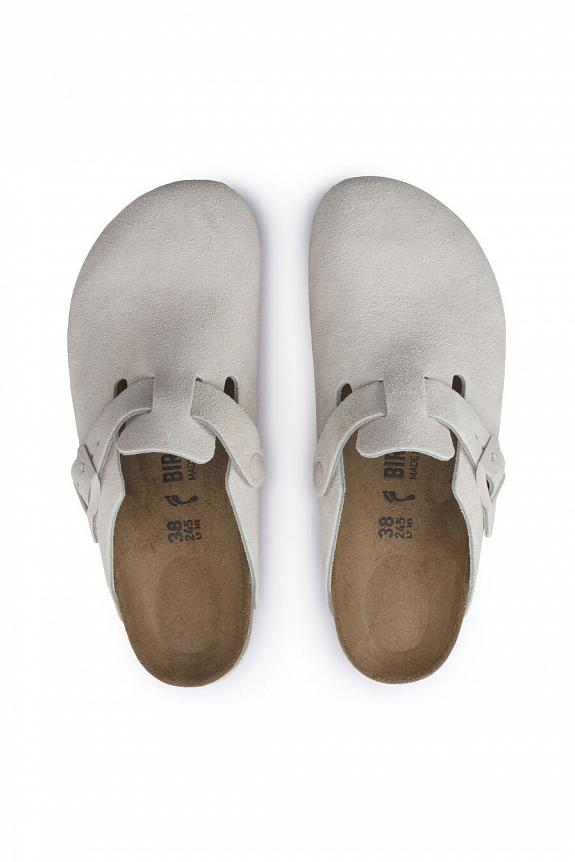 Birkenstock Boston Suede Leather Antique White